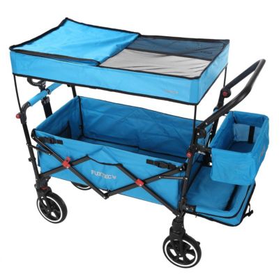 Chariot de jardin pliable Bleu - FUXTEC Premium Cruiser - transport charge 75 kg