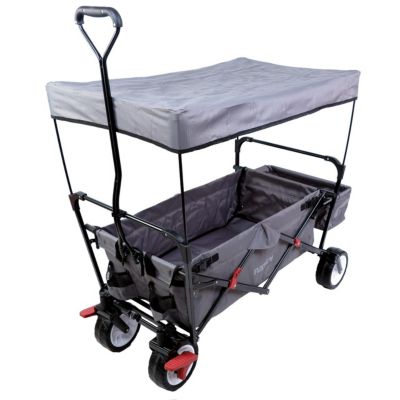 FUXTEC Easy Cruiser – Chariot Pliable Gris, 75 Kg, Toit Anti-UV, Poussette/traction, Pour Enfant, Jardin Plage