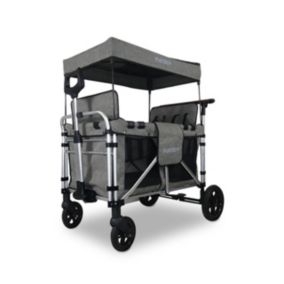 Chariot de jardin pliable Gris Premium - FUXTEC Family Cruiser - Banquettes amovibles 4 places transport charge 75 kg