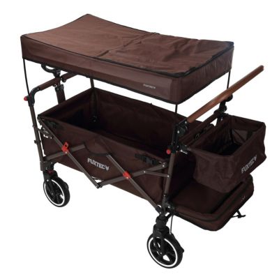 Chariot de jardin pliable Marron - FUXTEC Premium Cruiser - transport charge 75 kg