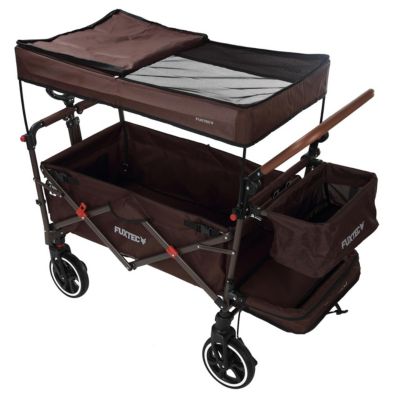 Chariot de jardin pliable Marron - FUXTEC Premium Cruiser - transport charge 75 kg