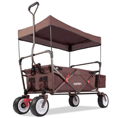 Chariot de jardin pliable Marron - FUXTEC Wild Cruiser - transport charge 75 kg