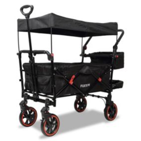 Chariot de jardin pliable Noir - FUXTEC Premium Cruiser - transport charge 75 kg