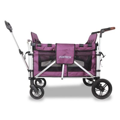 Chariot de jardin pliable Pourpre - FUXTEC Family Cruiser - Banquettes amovibles 4 places transport charge 75 kg