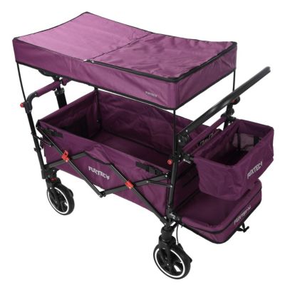 Chariot de jardin pliable Pourpre - FUXTEC Premium Cruiser - transport charge 75 kg