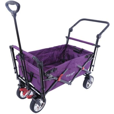 Chariot de jardin pliable Pourpre - FUXTEC Smart Cruiser - transport charge 75 kg