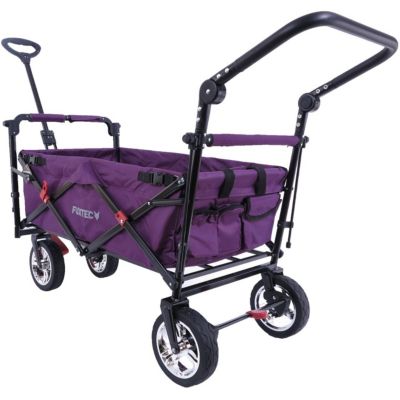 Chariot de jardin pliable Pourpre - FUXTEC Smart Cruiser - transport charge 75 kg