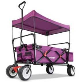 Chariot de jardin pliable Pourpre - FUXTEC Wild Cruiser - transport charge 75 kg