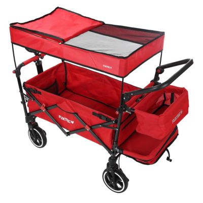 Chariot de jardin pliable Rouge - FUXTEC Premium Cruiser - transport charge 75 kg