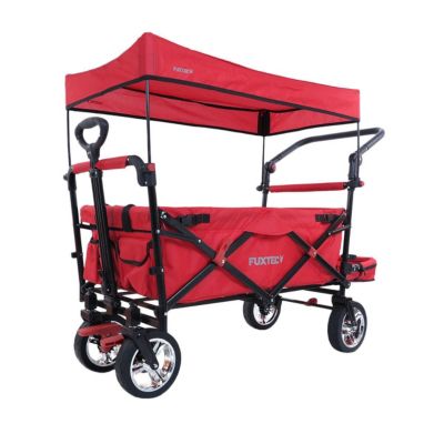 Chariot de jardin pliable Rouge - FUXTEC Smart Cruiser - transport charge 75 kg