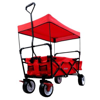 Chariot de jardin pliable Rouge - FUXTEC Wild Cruiser - transport charge 75 kg