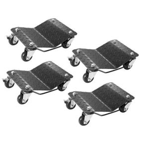 Chariot de Manutention de Voiture 4PCs Charge 3 T au Total Chariot Déplace Voiture Plate-Forme