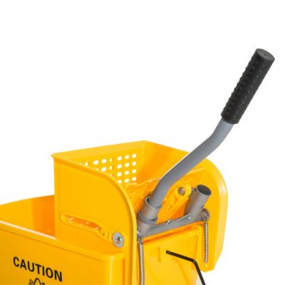 Chariot de nettoyage lavage seau de ménage 20 L avec essoreur et séparateur eau sale propre jaune