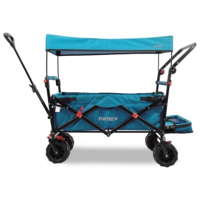 Chariot De Plage Outvita Pliable - 100kg Capacité - Roues Tout Terrain - Poignée Réglable - Pour Camping, Courses, Jardin