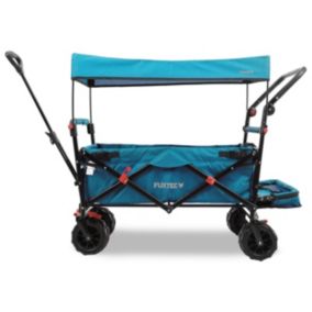 Chariot de plage pliable Bleu - FUXTEC Beach Cruiser - transport charge 75kg