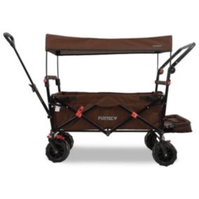 Chariot de plage pliable Marron - FUXTEC Beach Cruiser - transport charge 75kg