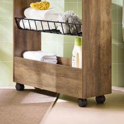 SanBouSi Chariot De Rangement 3 Niveaux Avec Poignée Et Roulettes - Idéal Cuisine Et Salle De Bain