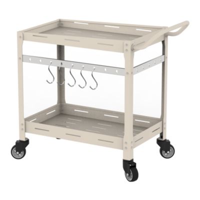 Chariot de service d'extérieur Bard acier 72 x 77 x 38 cm champagne casa.pro