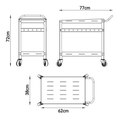 Chariot de service d'extérieur Bard acier 72 x 77 x 38 cm champagne casa.pro
