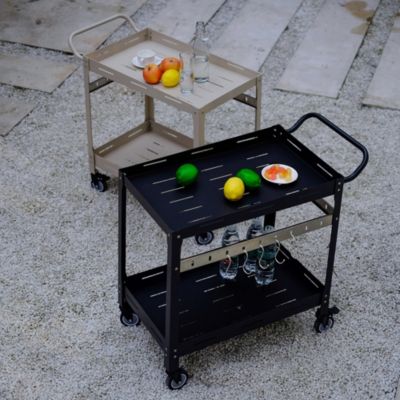 Chariot de service d'extérieur Bard acier 72 x 77 x 38 cm noir casa.pro