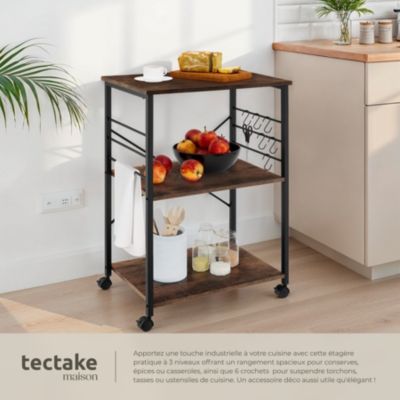 Chariot de service style industriel Bois foncé industriel, rustique