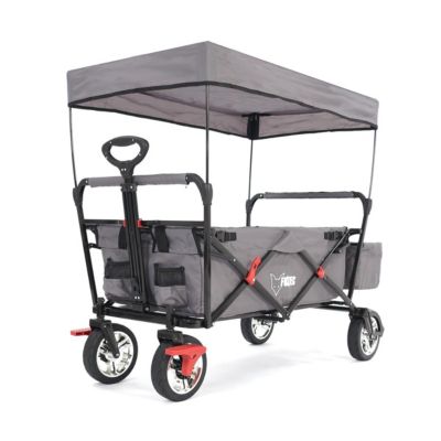 Fuxtec Chariot Super Cruiser + Noir, Extension Habitacle, Chariot de Jardin Pliable pour Enfants, Transport, Plage, Ville, Forêt, à Tirer ou à Pousser, Capacité De Charge 75 kg