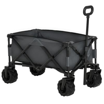 Chariot de transport pliable à roulettes - poignée télescopique - max. 70 Kg - métal noir oxford gris