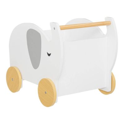 Chariot enfant Éléphant - bois - blanc - 35x39 cm - Atmosphera