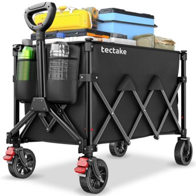 Chariot pliable avec poignée télescopique et roues profilées 150L