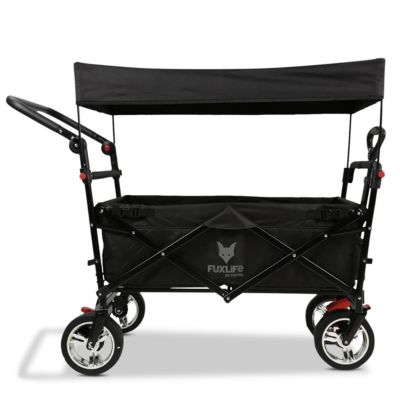 Chariot pliable noir FX-CT700 FUXLIFE by FUXTEC avec siège rembourré et frein