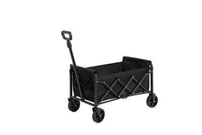Chariot Pliant, Chariot de Camping et Plage avec Roues, Structure Acier et Tissu Oxford 600D, Capacité 70 L - Noir