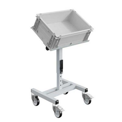 Chariot porte-bac inclinable et réglable - Plateau 610x140mm - Gris clair - Bac Europe - W020020011-GC