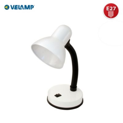 CHARLESTON: Lampe de bureau avec culot E27, blanc