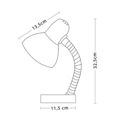 CHARLESTON: Lampe de bureau avec culot E27, blanc