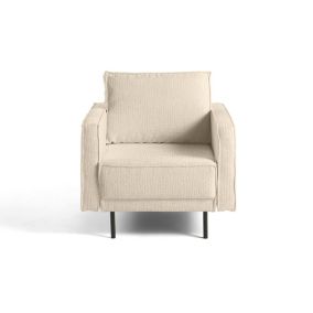 Charlie - fauteuil - pieds hauts - en tissu velours relief - Lisa Design