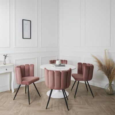 CHARLOTTE - Lot de 2 Chaises Velours Rose