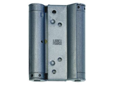 Charnière double action acier époxy gris Afbat 100 mm