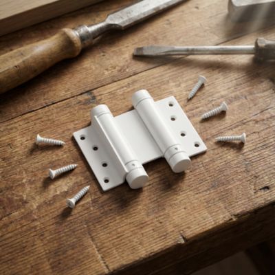 Charnière double action Diall 20mm Blanc