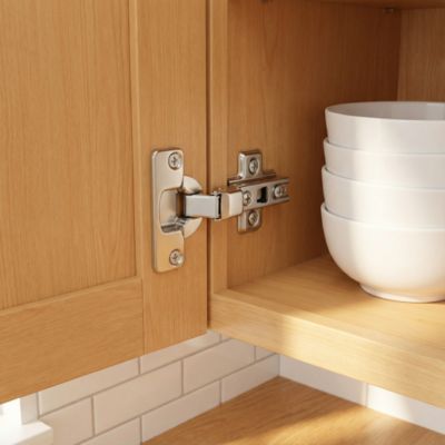 Charnière invisible key hole acier nickelé pour porte à recouvrement Diall Ø26 mm 92°, lot de 2
