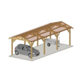 Charpente Deux Pentes, 450cmx1150cm, Bois DOUGLAS Français label PEFC (Carport - Auvent - Abri voiture), surface 51.75 m².