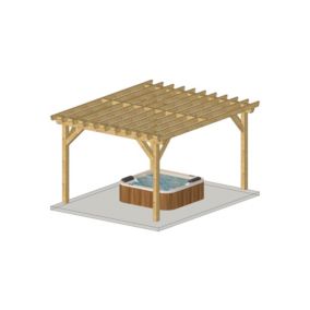 Charpente pergola indépendante 400cmx300cm, Bois DOUGLAS Français label PEFC (Carport - Auvent - Abri terrasse), surface 12 m².