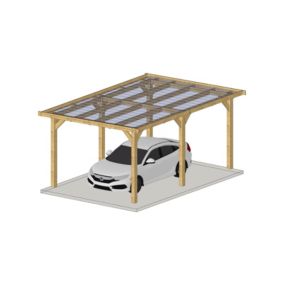 Charpente toit plat, 300cmx550cm, bois DOUGLAS Français label PEFC (Carport - Auvent - Abri voiture), surface 16.50 m².