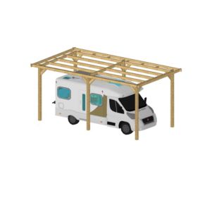 Charpente toit plat 400cmx950cm, bois DOUGLAS Français label PEFC (Carport - Auvent - Abri Camping-car), 38 m².