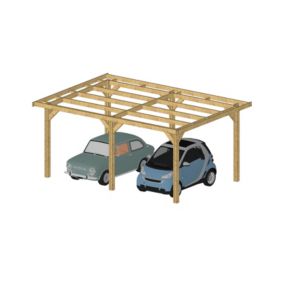 Charpente toit plat 700cmx550cm, Bois DOUGLAS Français label PEFC  (Carport - Auvent - Abri voiture), surface 38.50 m².