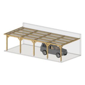 Charpente toit plat adossé, 400cmx1150cm, bois DOUGLAS Français label PEFC (Carport - Auvent - Abri voiture), surface 46 m².