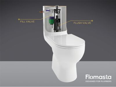Chasse d'eau Flomasta - 2", Double bouton poussoir + tige