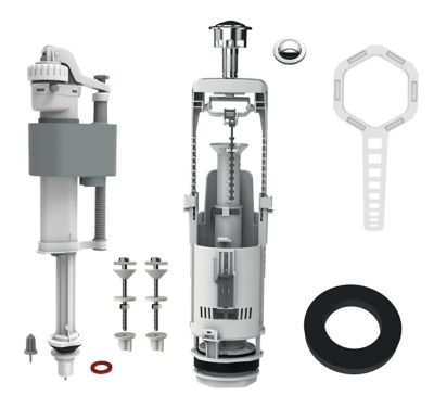 Chasse d'eau + robinet flotteur bas Flomasta, double bouton poussoir + étrier