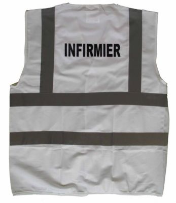 Chasuble - Gilet de sécurité - Infirmier - blanc - taille:XL