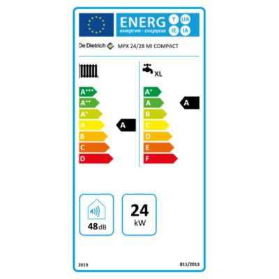 Chaudière Gaz Condensation MPX MI Slim De Dietrich 29 kW  Complète (DOSSERET + DOUILLES + VENTOUSE) avec thermostat WIFI connecté