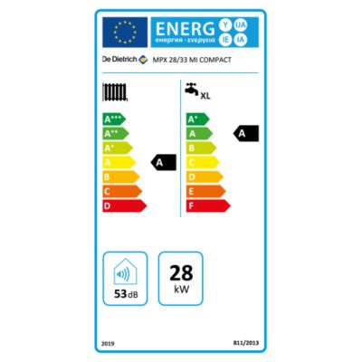 Chaudière Gaz Condensation MPX MI Slim De Dietrich 33 kW  Complète (DOSSERET + DOUILLES + VENTOUSE) avec thermostat connecté